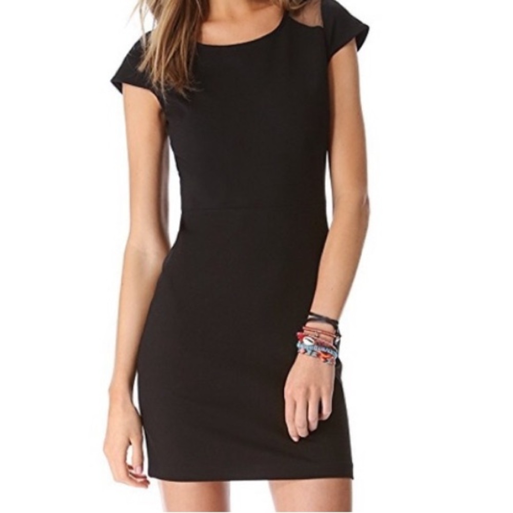 BB Dakota LBD Mesh Back Mini Bodycon Dress Measures Size SM Goth Flirty Punk Alt